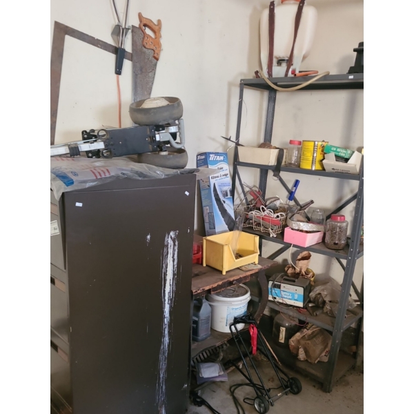 Garage Shelf 36 W, 16 D,  73 T, File Cabinet 18 W, 24 D, 53 T, Craftsman Sander 315.11631 and More!