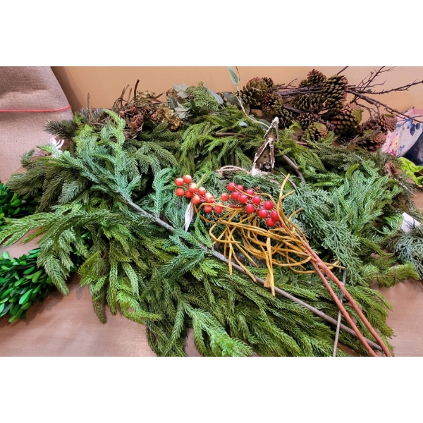 Artificial Floral Decor With Pine Branches