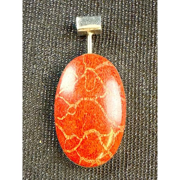 Sterling Silver Natural Coral Necklace 12.8g