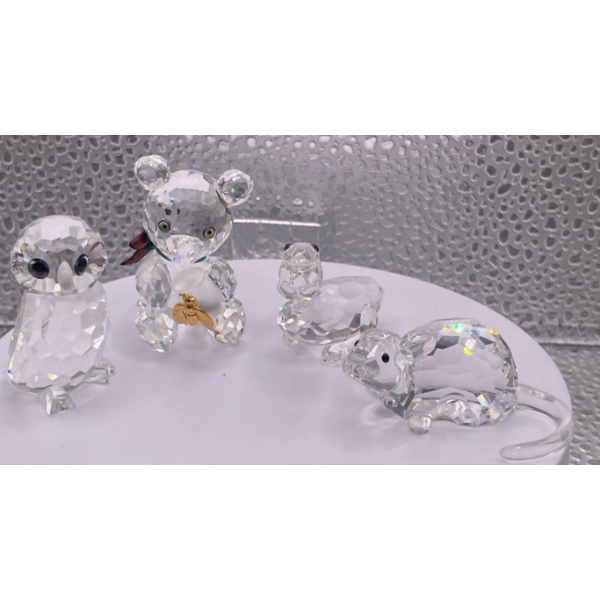 Swarovski Crystal Animal Owl, Teddy Bear, Pelican, Rat 