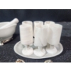 Image 6 : Onyx Marble Goblets and Dish, 1950's S&P Shakers, Starburst Coasters, Mortar and Pestle