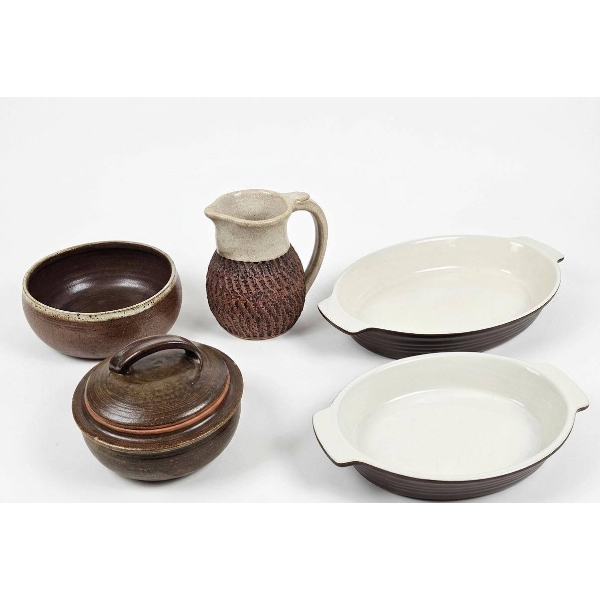 Five-Piece Stoneware Pottery Set