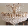 Image 4 : Vintage Chandelier Light Fixture 21" Diameter, 32" T As Shown Installed