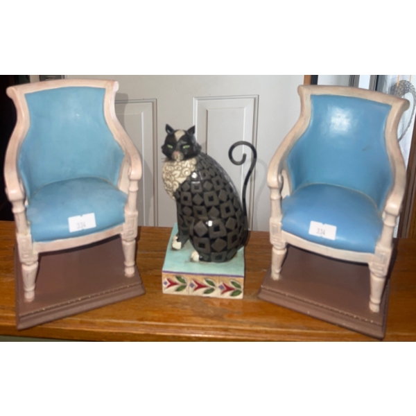 Designer Cat & Chair Decor Ornaments 8T