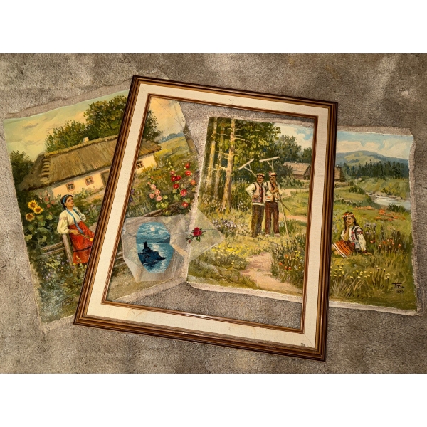 Assortment Of Unframed Art Pieces w/ Frame & more 13T