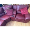 Image 2 : Large Wine L Shaped Couch, 5 Seater, Long Part is 138 In Long, 36 In Tall 
