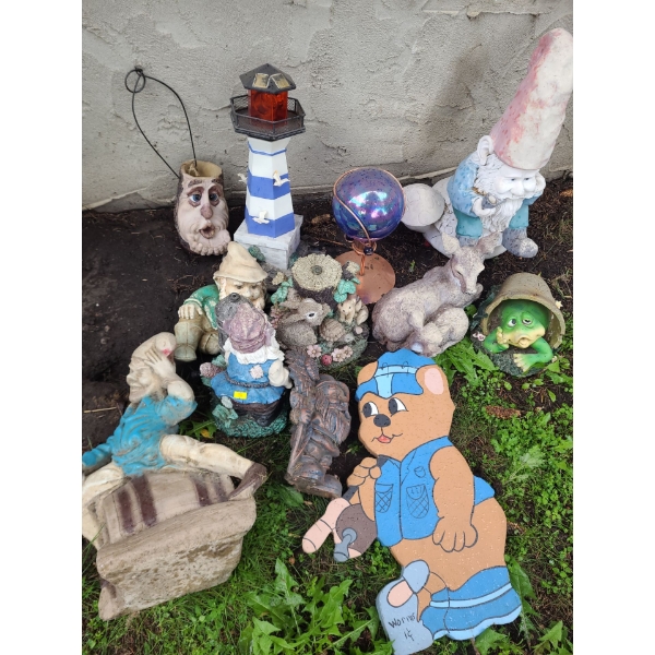 Outdoor Garden Decor: Lighthouse, Gnome 22 T, Gazing Ball in Copper Stand and More!