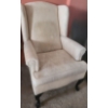 Image 1 : Upholstered Beige Arm Chair w/ Queen Anne Leg 25 W, 27 D, 38 T
