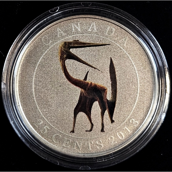 2013 25¢ Prehistoric Creatures: Quetzalcoatlus - Glow-in-the-Dark Coloured Coin
