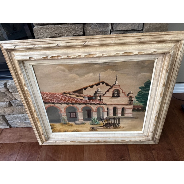 Church Oil on Board Painting By L. Todd - 27x24 