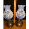 Image 2 :  Vintage Blue Lamps (2; 12T Each) Plus Cherub Decoration 