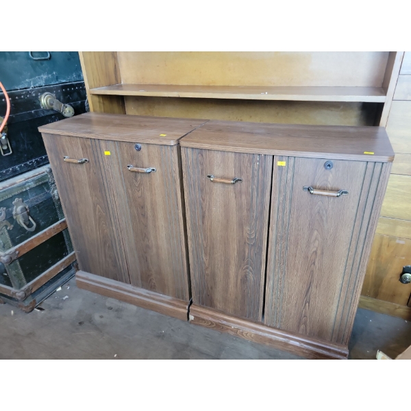Mid Century VHS Storage Solutions w/ Lock 26x13x33 (2 Count)
