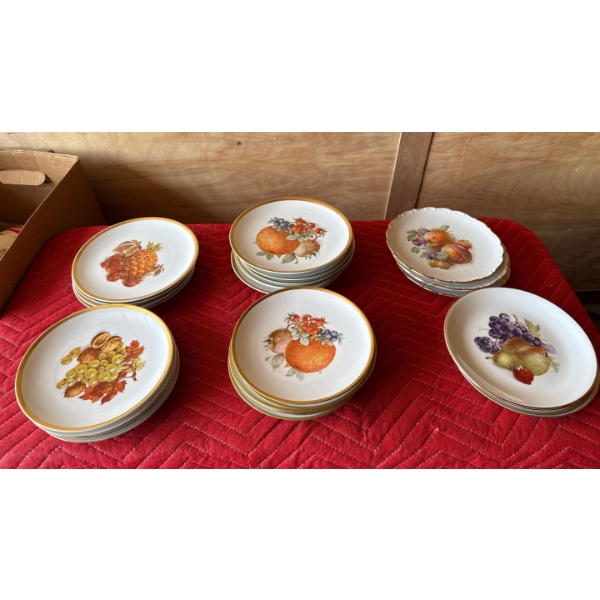 Golden Trim China with Fruit and Autumn Leafs 