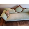 Image 2 : Vintage Eastlake Light Green Velvet 3 Seater Couch w Wood Details 82" w 28" d & 36" h