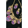 Image 9 : Gold-Tone Costume Jewelry with Necklace, Brooch, Ring, and Pendant