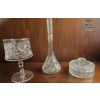 Image 1 :  Vintage Crystal Collectibles,  Includes A Matching Decanter, A Footed Bowl, And A Lidded Container.