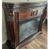 Image 3 : Stunning Fireplace Mantel Space Heater w/ Cherry Oak Beveled Mirror 53x15x46