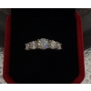 Image 2 : 3.6ct TW GRA Certified Oval Brilliant Cut Moissanite 5 Graduating in Size set in 925 Silver Ring