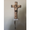 Image 1 : Ceramic Jesus Crucifix & Rosary. 7 1/2 w, 14 h
