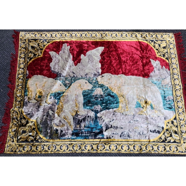 Decorative Wall Tapestry of Polar Bears 48 x 70 