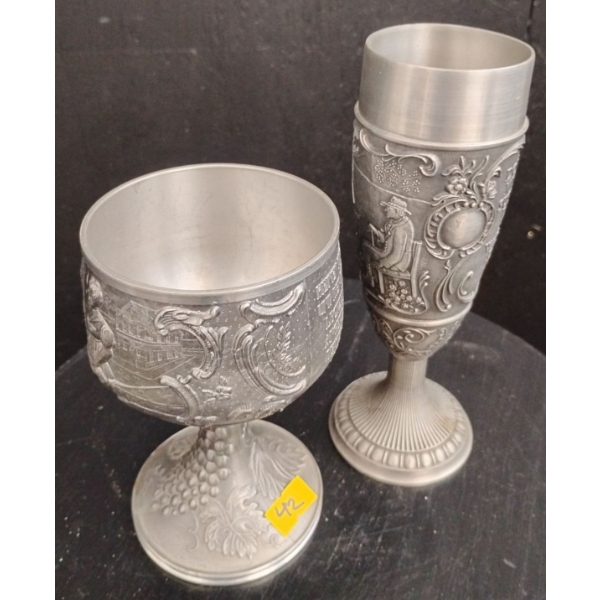 Set of Pewter Cups 