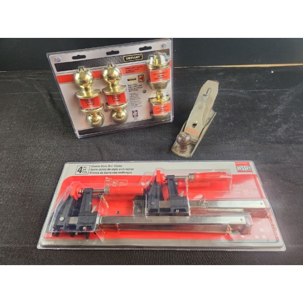Home Owners Bundle! - Dead Bolt Project Pack, Bar Clamps and a Trusty Planer