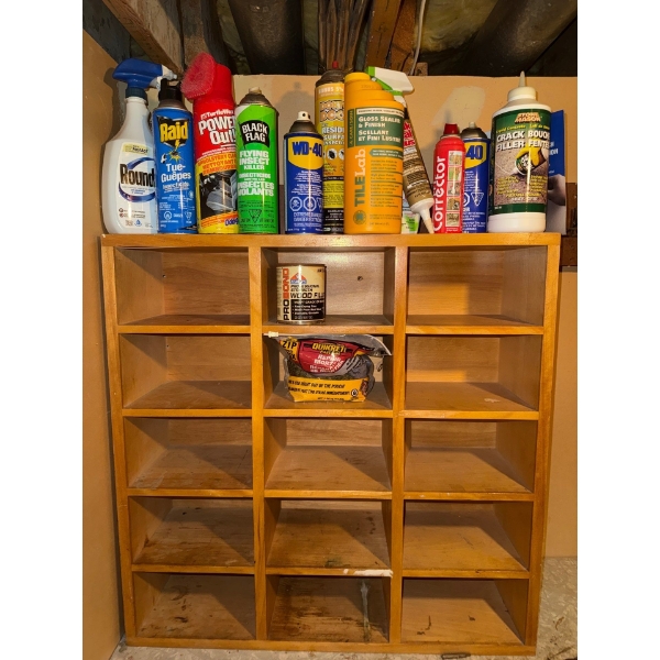 15 Cubicle Organizer w/ Assorted Home & Garden Products 
