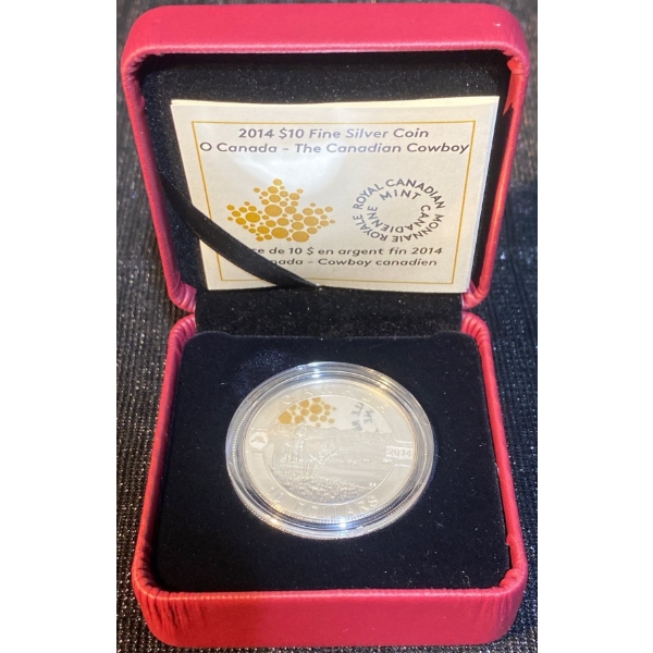 2014 $10 O Canada - The Canadian Cowboy Fine Silver Coin 15.87 Grams