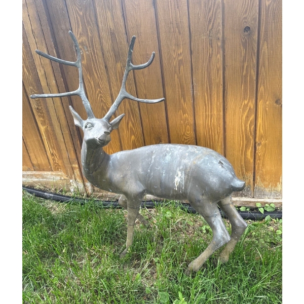 Large Brass Deer, 3 Ft Tall 