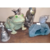 Image 8 : Black Ceramic Cat Tealight Holder 8  X 9.5 T, Wooden Ducks 8 X 3 T, Frog King, Glass Bear and More!