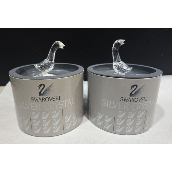 2 Swarovski Goose Crystals Both 2"T With Boxes