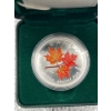 Image 2 : 2001 Canadian Coloured Maple Leaf Silver Dollar 1 troy oz 99.99% Silver		