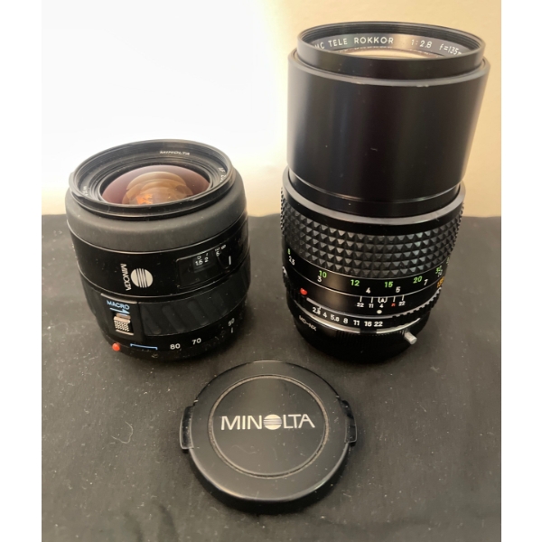 MINOLTA MC Tele Rokkor 1672343 1-2.8 135mm w/ MINOLTA 28-80mm 1:4