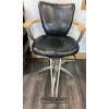 Image 2 : Orbit Hydraulic Salon Styling Chair 3 - Genuine Leather w/ Brushed Nickel - 22x24x37