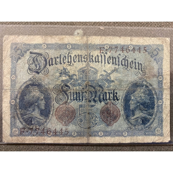 Austro-Hungarian Empire 5 Kronen Banknote, 1900-1910s