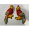 Image 1 : Chalk Birds, Pair of Parrots with Red, Yellow and Blue Feathers