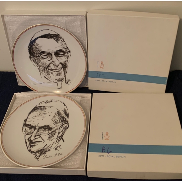 Pair of Decorative Religious Figure Plates, KPM Royal Berlin - 8W Each 