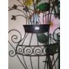 Image 3 : Metal Flowers: Black Basket 31 T, Flowers Various Heights and Flannel Back Vinyl Tablecloth