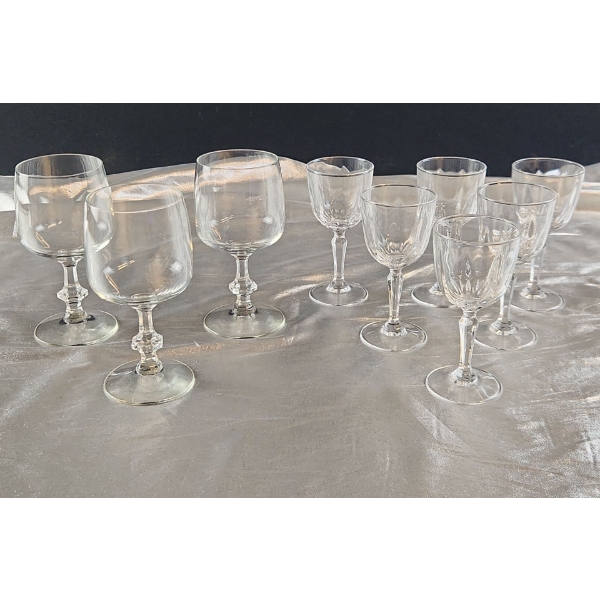 Cristal D'Arques Cordial Glasses and Smaller Set of 6 Stemware 
