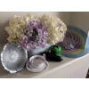 Image 2 : Decorative Lot: Aynsley Teacup, Glass Accents, Faux Flowers, and More