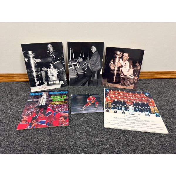 Montreal Canadiens Stanley Cup Memorabilia With Jean Beliveau Signature