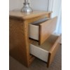Image 2 : Brushed Nickel Table Lamp w/ Oak Bedside Table 24x20x22 (duplicate)