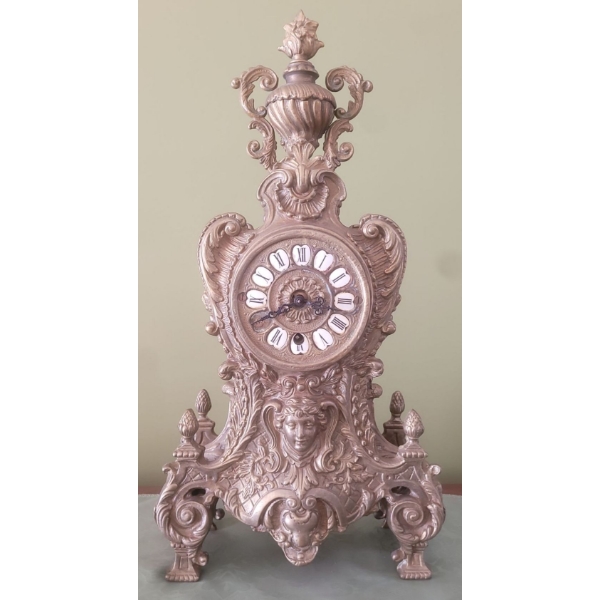 Brass Wind Up Clock (Missing One Roman Numeral Number) 19T