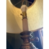 Image 3 : Pair of Vintage Brass & Wooden Accented Lamps - 30T Each 