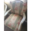 Image 3 : Upholstered Wooden Floral Chair 24 w 35 h & Wicker Chair