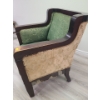 Image 3 : Antique wooden frame chair with green tapestry cover (needs reupholstering) - 28W, 34T, 22D 