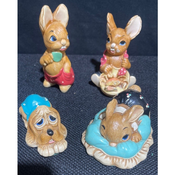 Pendelfin's Bunny Figurines-- Dodger, Robert, Pooch, & Noma  Stonecraft 
