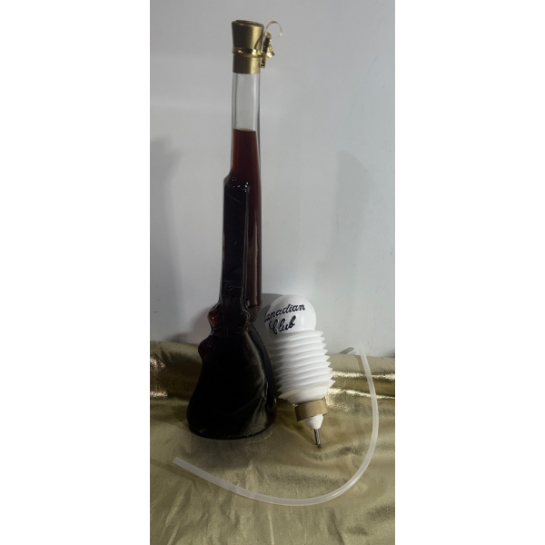Gun-Shaped Glass Decanter with Canadian Club Pump Dispenser