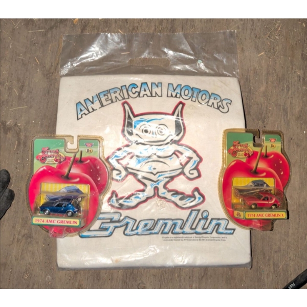 Gremlin X Tee Shirt (Men's Size Large) w/ 2 Diecast Gremlin X Dinky Cars 