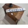 Image 1 : Oddly Shaped Table w/ Fancy Lamp & Shade ++Cuisine Sign  9"x14"x21"tall